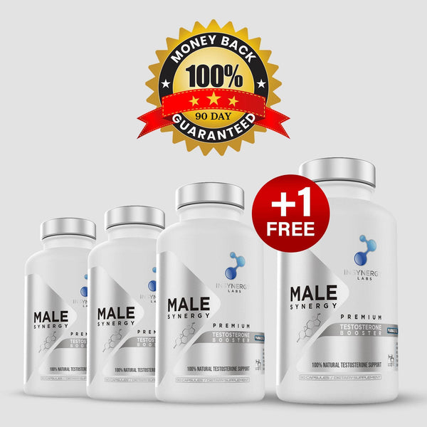 The Ultimate Male Vitality Package : 4 MONTH SUPPLY - Male Synergy | Testosterone booster, improve Sexual performance, Grow muscles